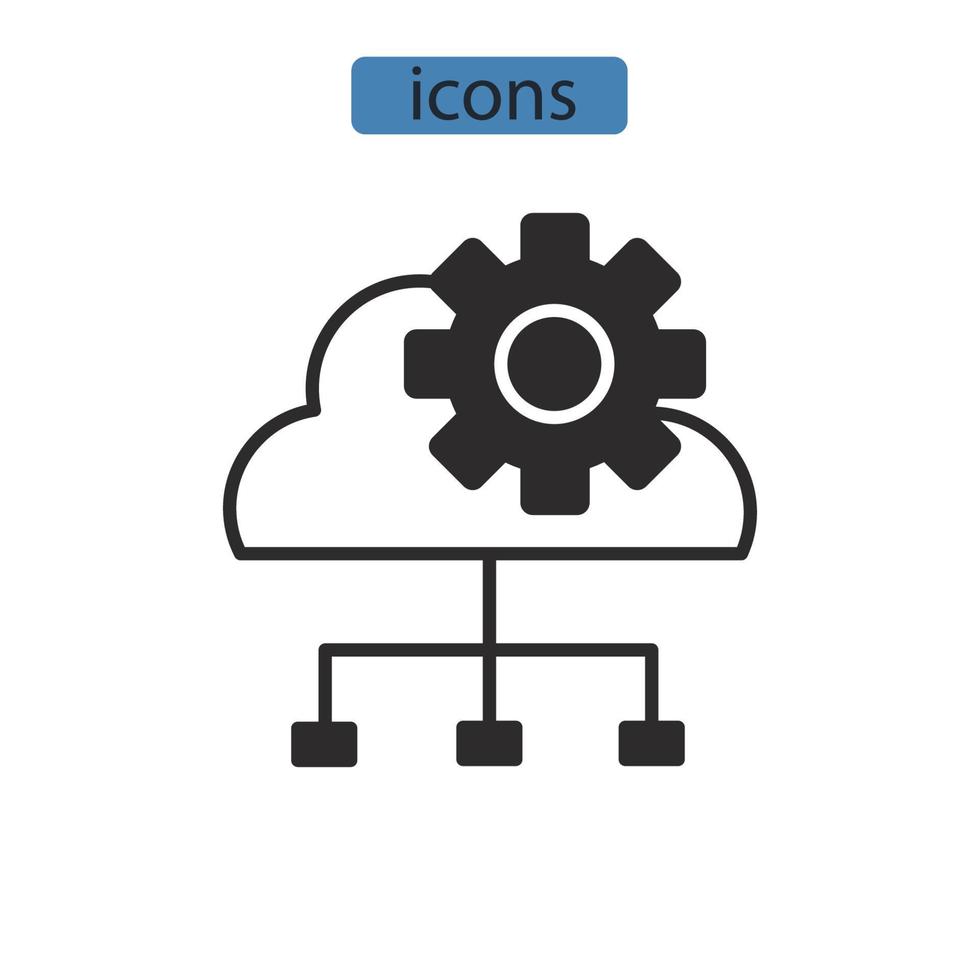 SEO-Plug-in-Symbole symbolisieren Vektorelemente für das Infografik-Web vektor