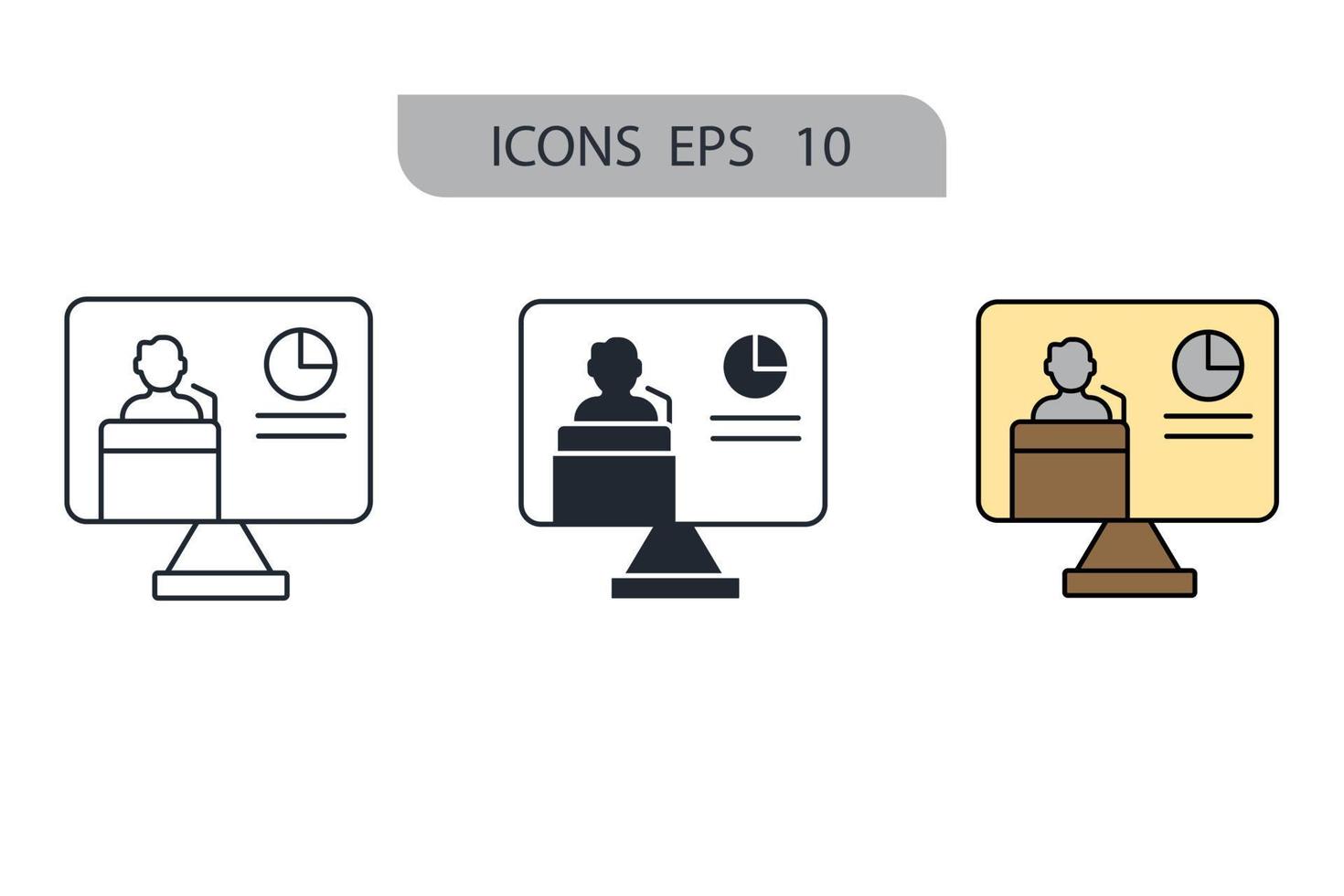seminarium ikoner symbol vektorelement för infographic webben vektor