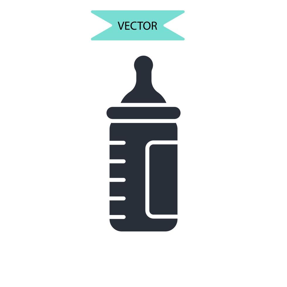 Flasche Schnuller Symbole Symbol Vektorelemente für Infografik-Web vektor