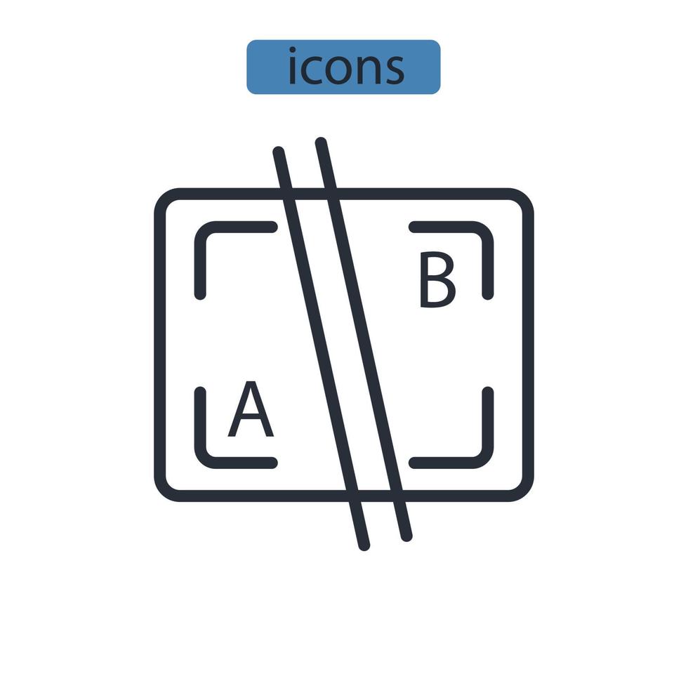 Ab-Testsymbole Symbolvektorelemente für Infografik-Web vektor