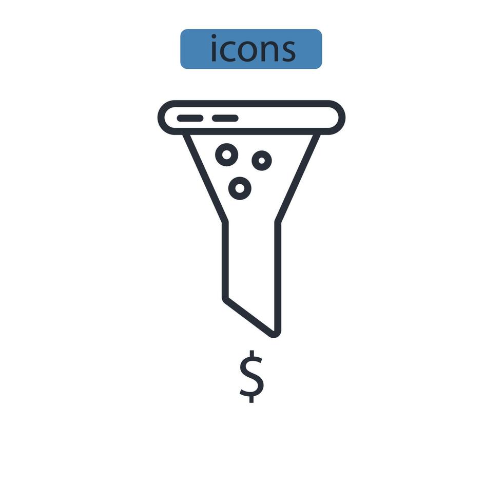 omvandlingsspårning ikoner symbol vektor element för infographic webben