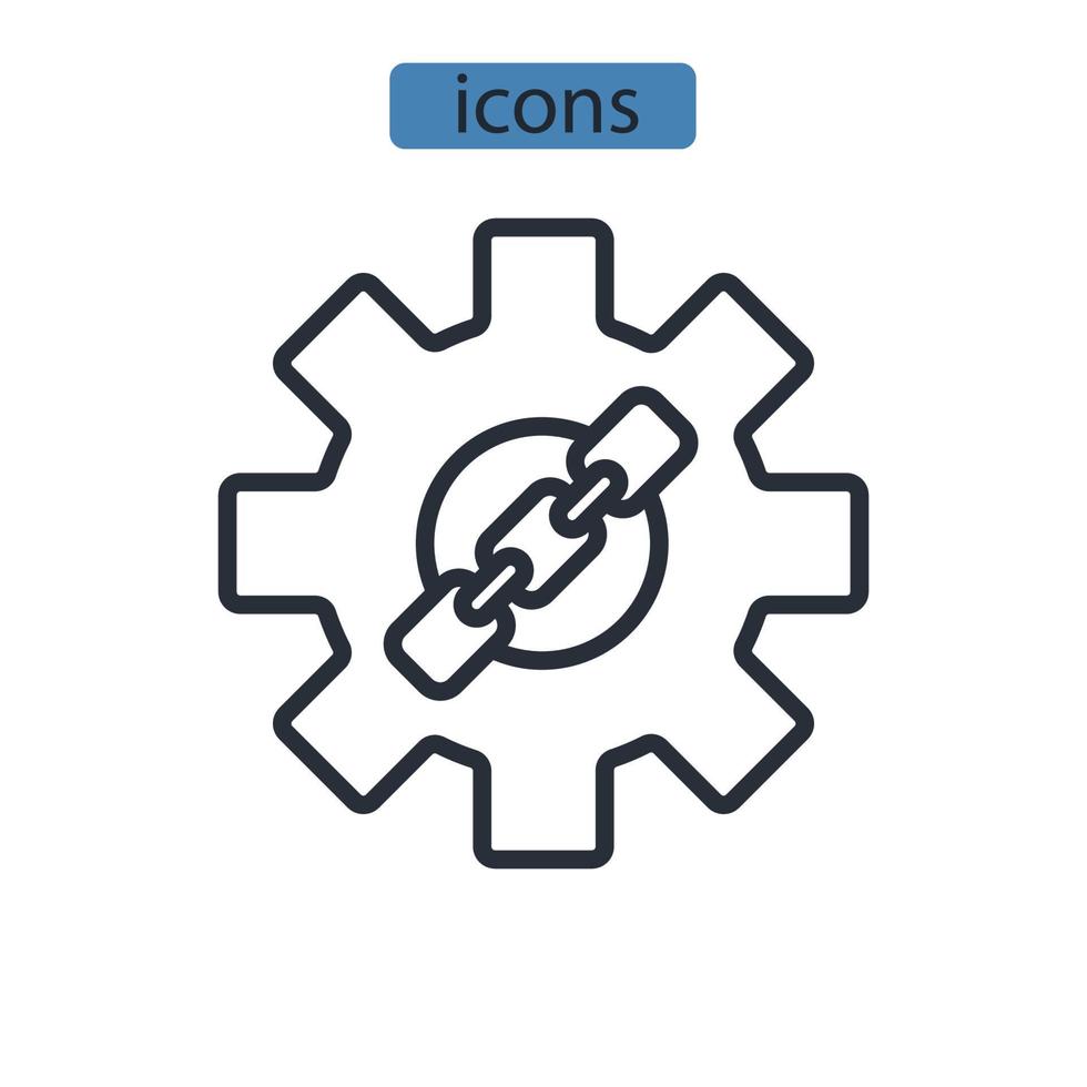 bakåtlänkar ikoner symbol vektorelement för infographic webben vektor