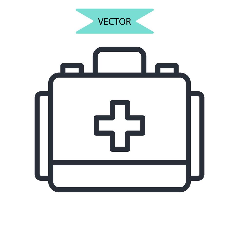 första hjälpen kit ikoner symbol vektor element för infographic webben