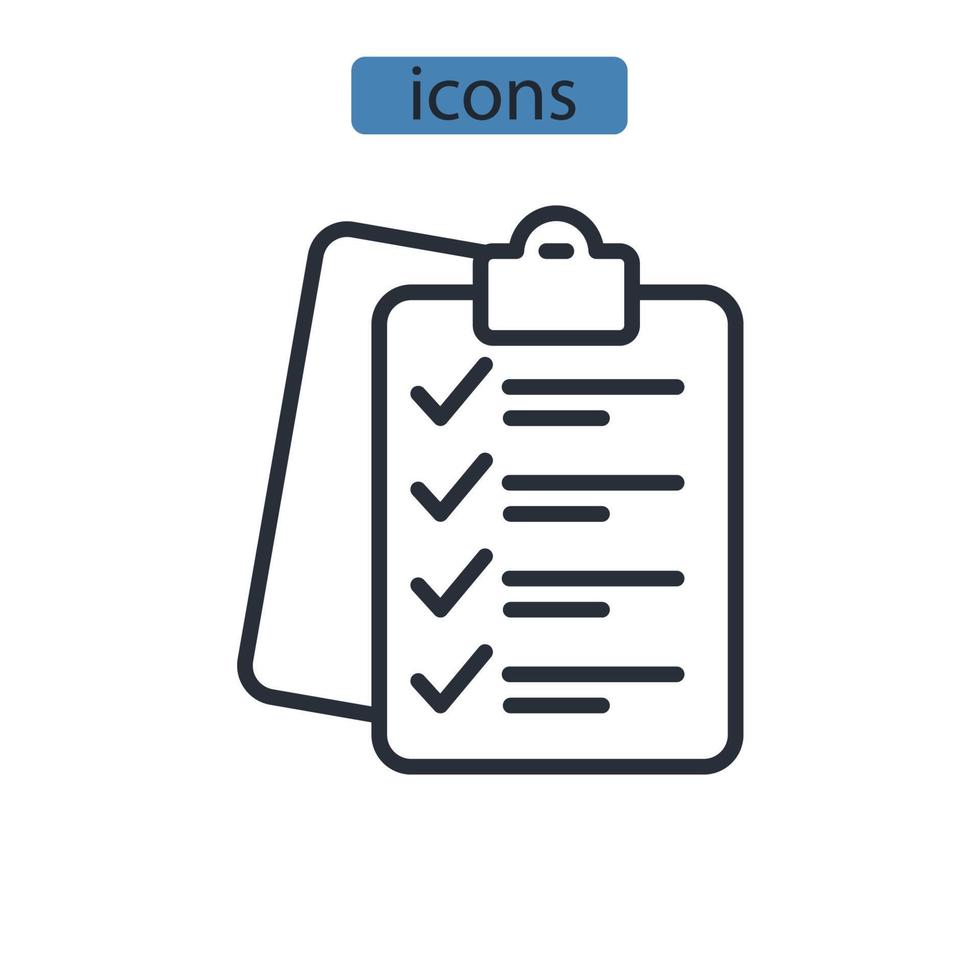 Checklistensymbole symbolen Vektorelemente für das Infografik-Web vektor