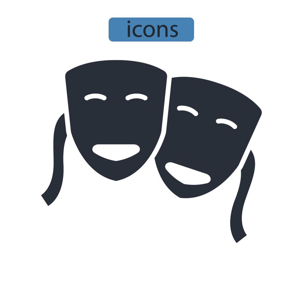 Maskensymbole symbolen Vektorelemente für das Infografik-Web vektor