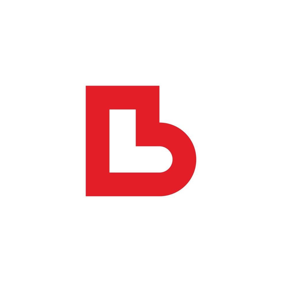 bokstaven bl enkel röd söt geometrisk symbol logotyp vektor