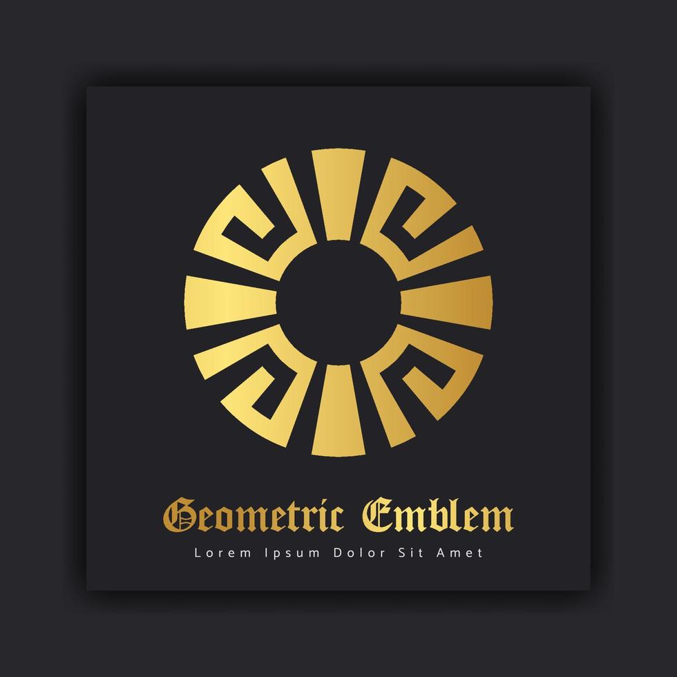 lyxig guld prydnad emblem design elegant linjekonst dekorativ logotyp. hotell etikett mall vektor