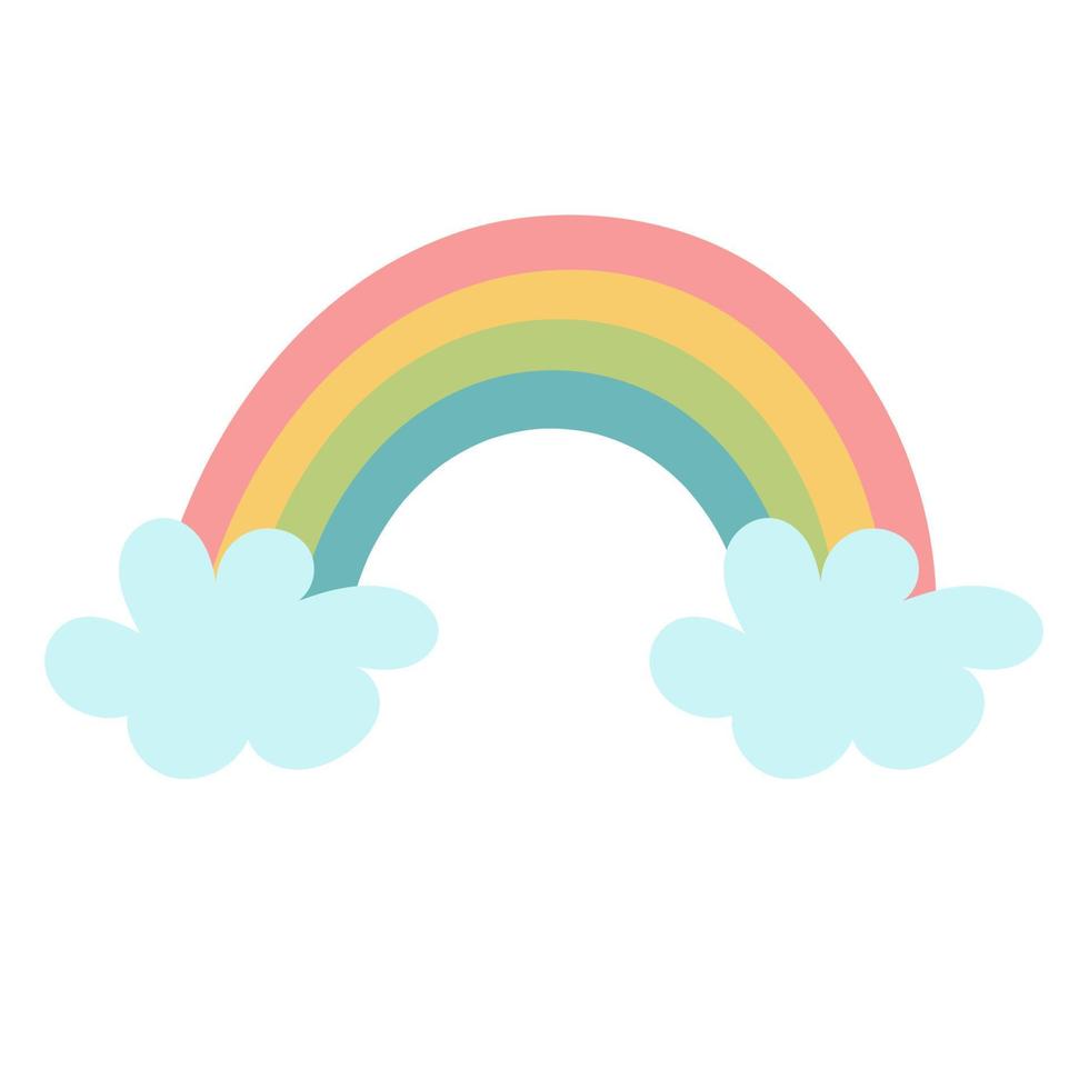 Vektor-Baby-Regenbogen-Illustration. hand gezeichneter moderner regenbogen der kindertagesstätte vektor