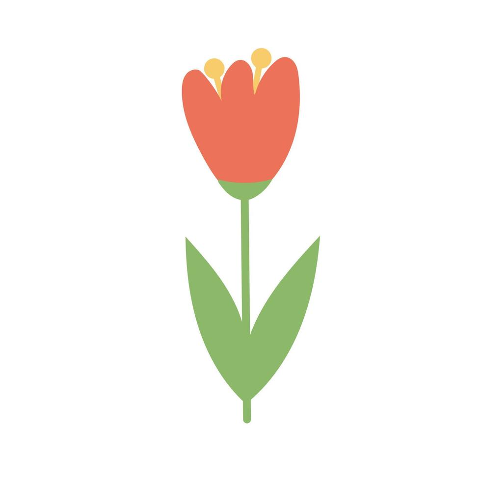 einfache Cartoon-Ikone auf weißem Hintergrund - Tulpenblüten. 8. März vektor