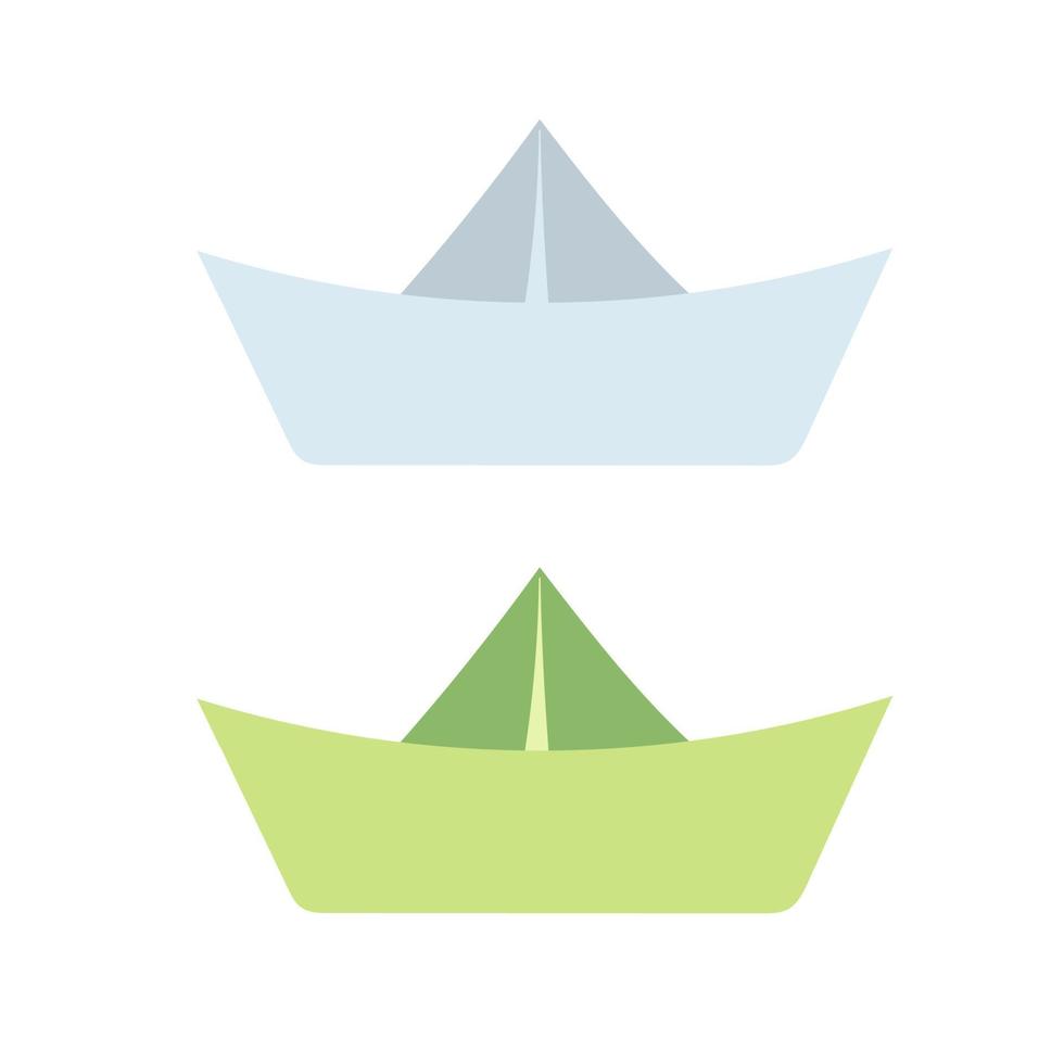handritade papper båt ikoner. enkel ritning av origamiskepp vektor