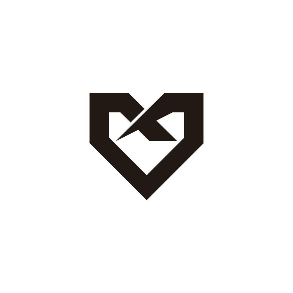bokstaven vx enkel länkad geometrisk logotyp vektor