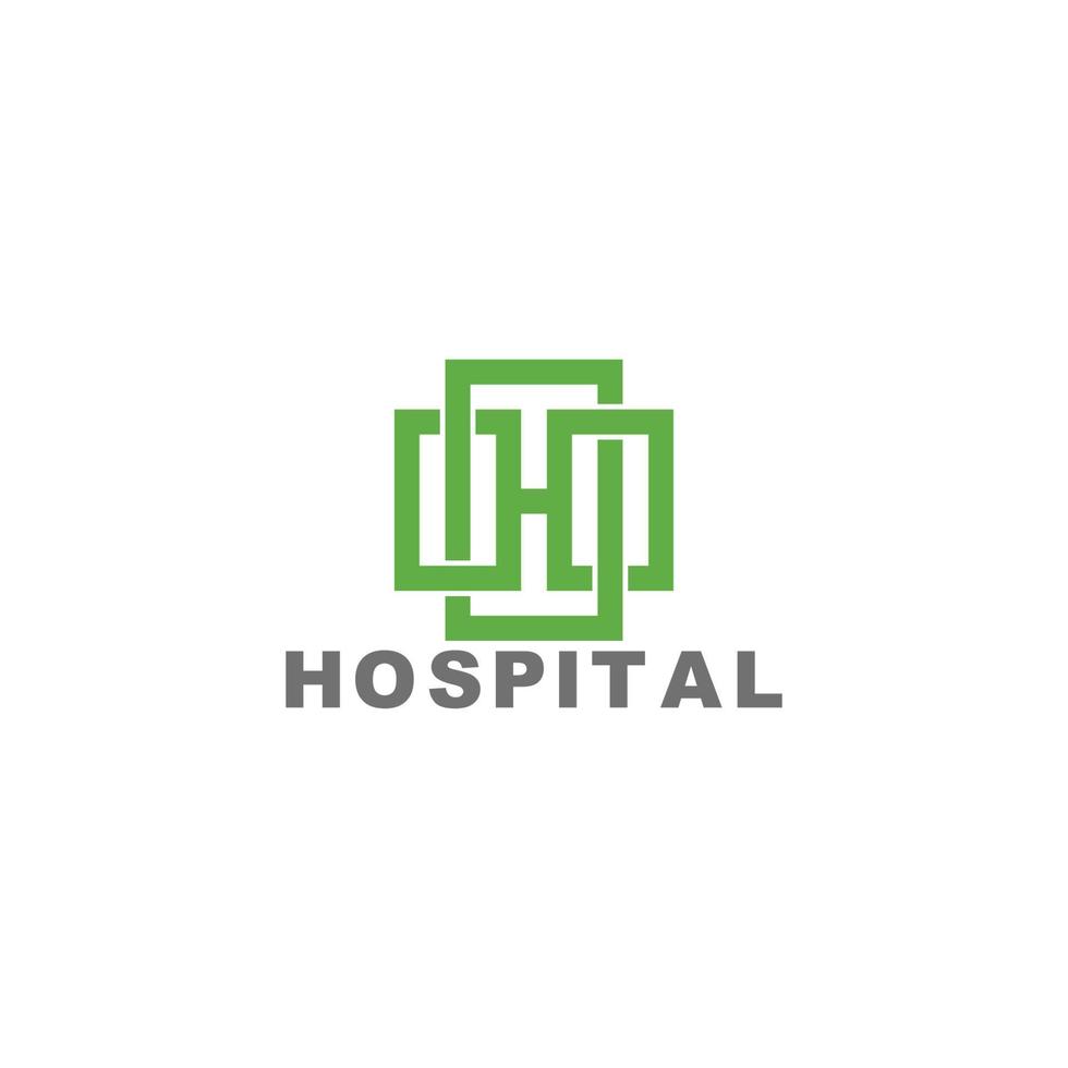 buchstabe h plus krankenhaus medizinische geometrische linie logo vektor