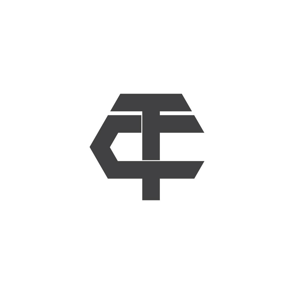 bokstaven ct överlappande geometrisk symbol logotyp vektor