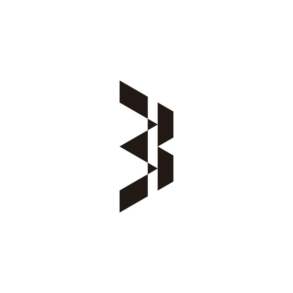 buchstabe b bleistiftform einfacher geometrischer logovektor vektor