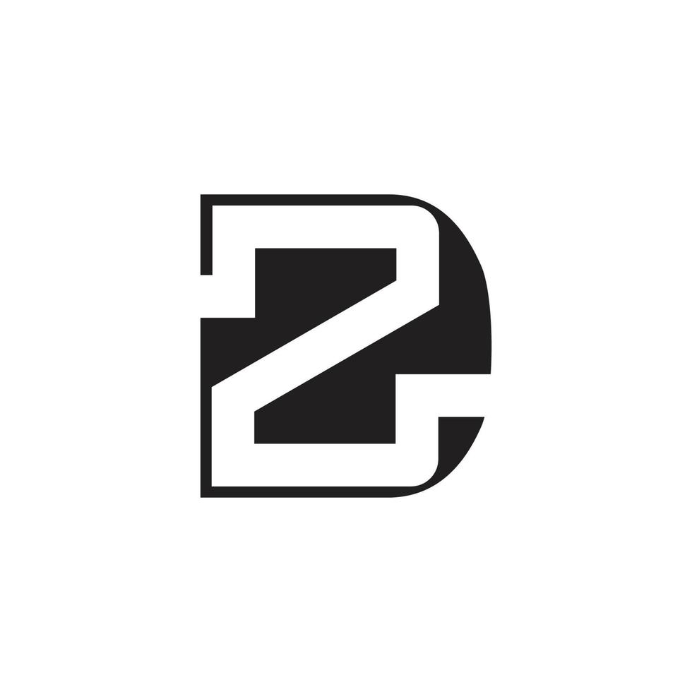 buchstabe dz symbol einfacher negativer raum emblem logo vektor