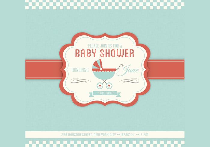 Baby shower Vector Inbjudan Mall