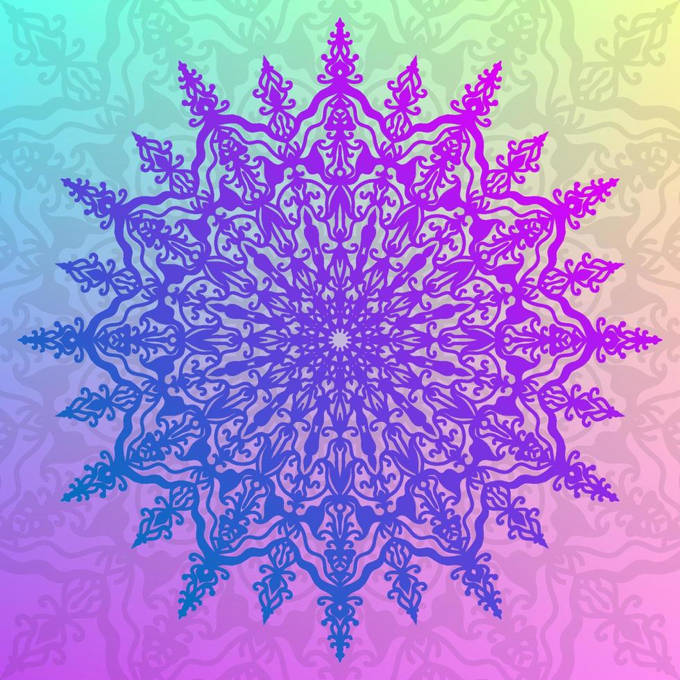 abstraktes rundes Design Mandalas Gradientendesign mit Maschenfarbe und strukturiertem Hintergrund vektor