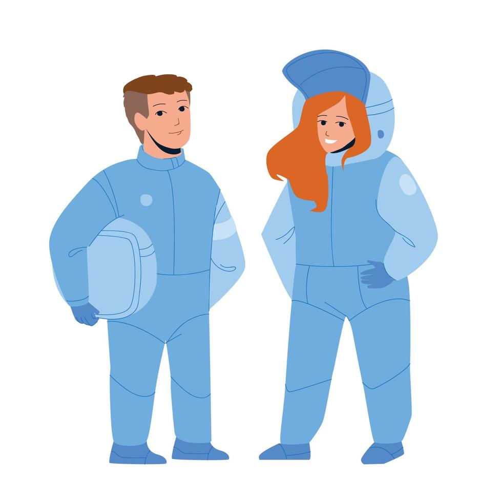 Astronautenkinderpaar im Raumanzugvektor vektor