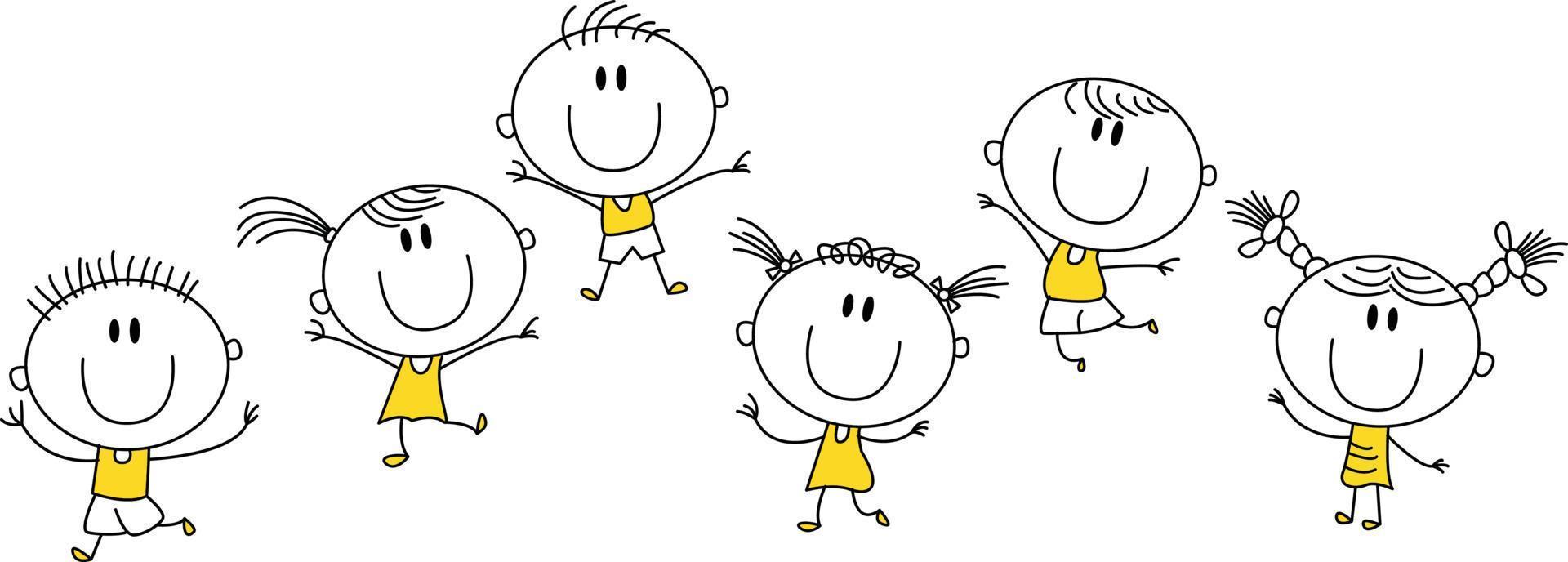 tecknad illustration av ett leende barn. kan användas för designändamål. vektor