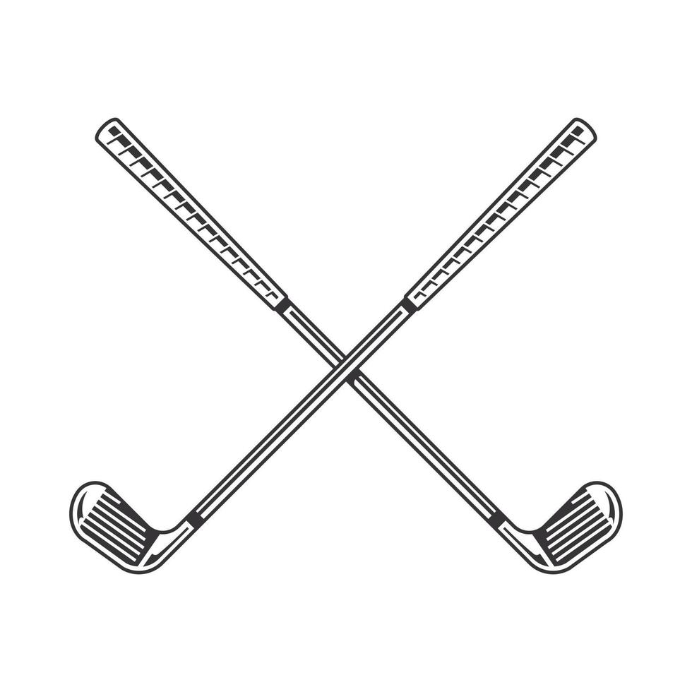 schwarze Golfschläger-Silhouette. Golf Club Line Art Logos oder Symbole. Vektor-Illustration. vektor