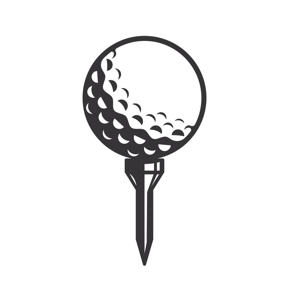 svart golfboll siluett. golfboll linjekonst logotyper eller ikoner. vektor illustration.