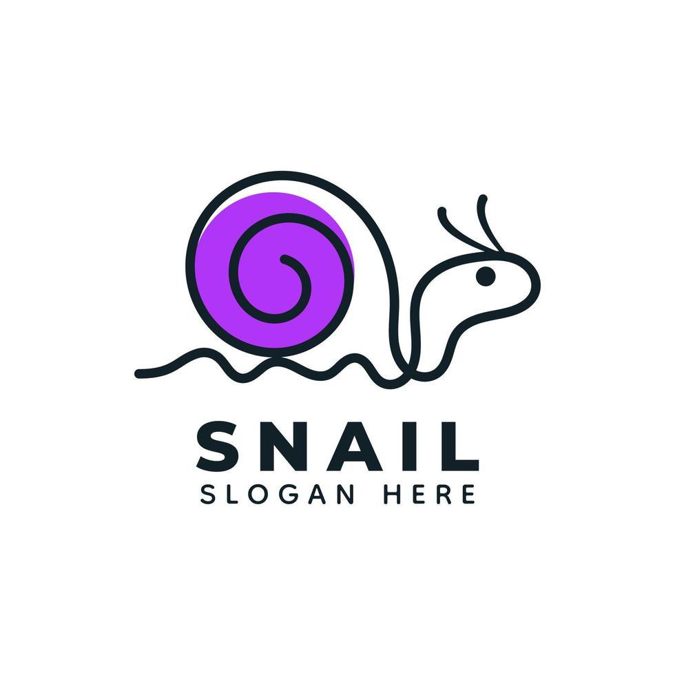 snigel logotyp design, linje stil, mall, illustration vektor