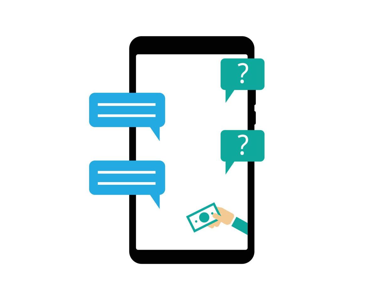 Conversational Commerce oder Chat Commerce oder Conversational Marketing ist eine Möglichkeit, wie Online-Händler ihre Produkte und Dienstleistungen im Gespräch verkaufen vektor