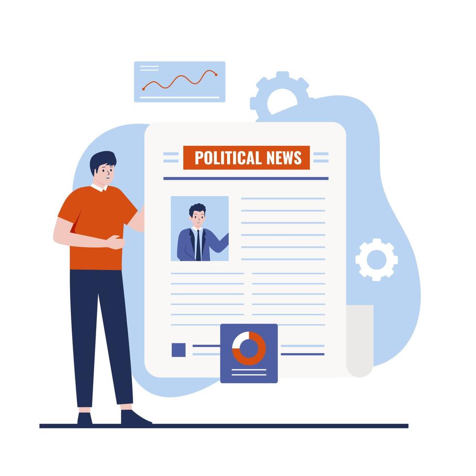 politiska nyheter illustration designkoncept vektor