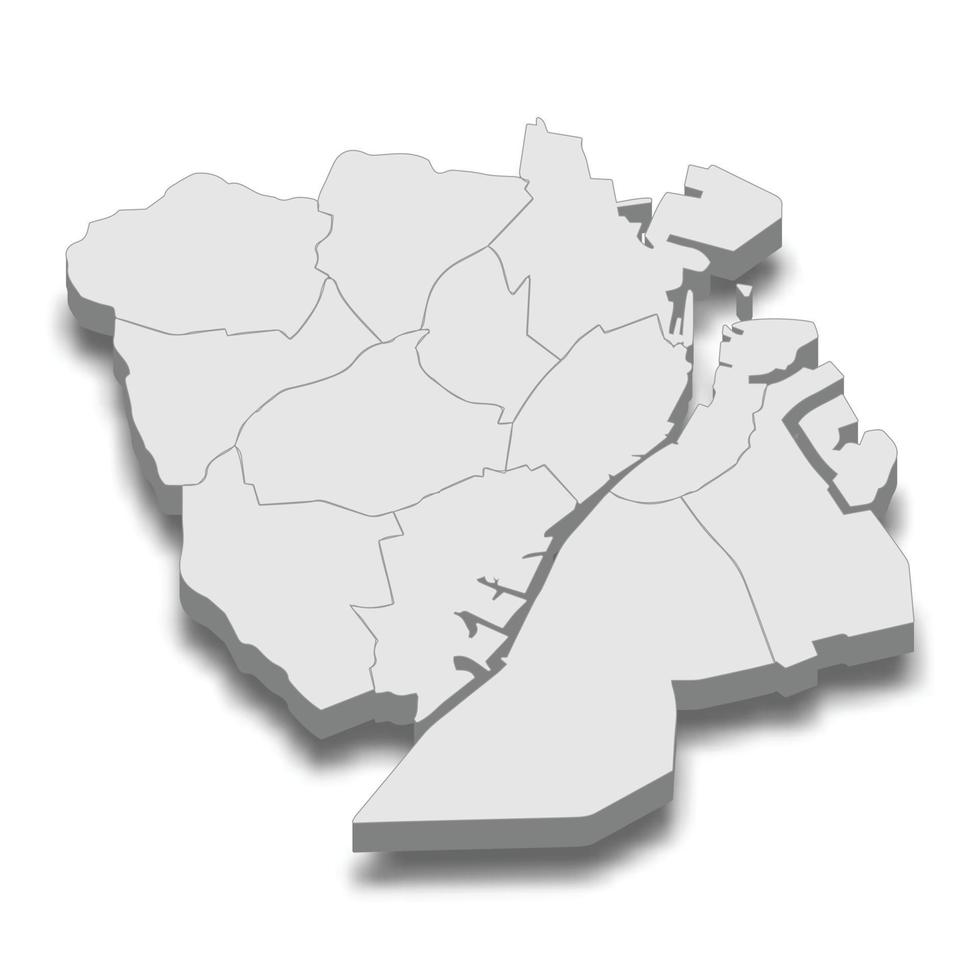 isometrische 3d-karte der stadt kopenhagen ist eine hauptstadt von dänemark vektor