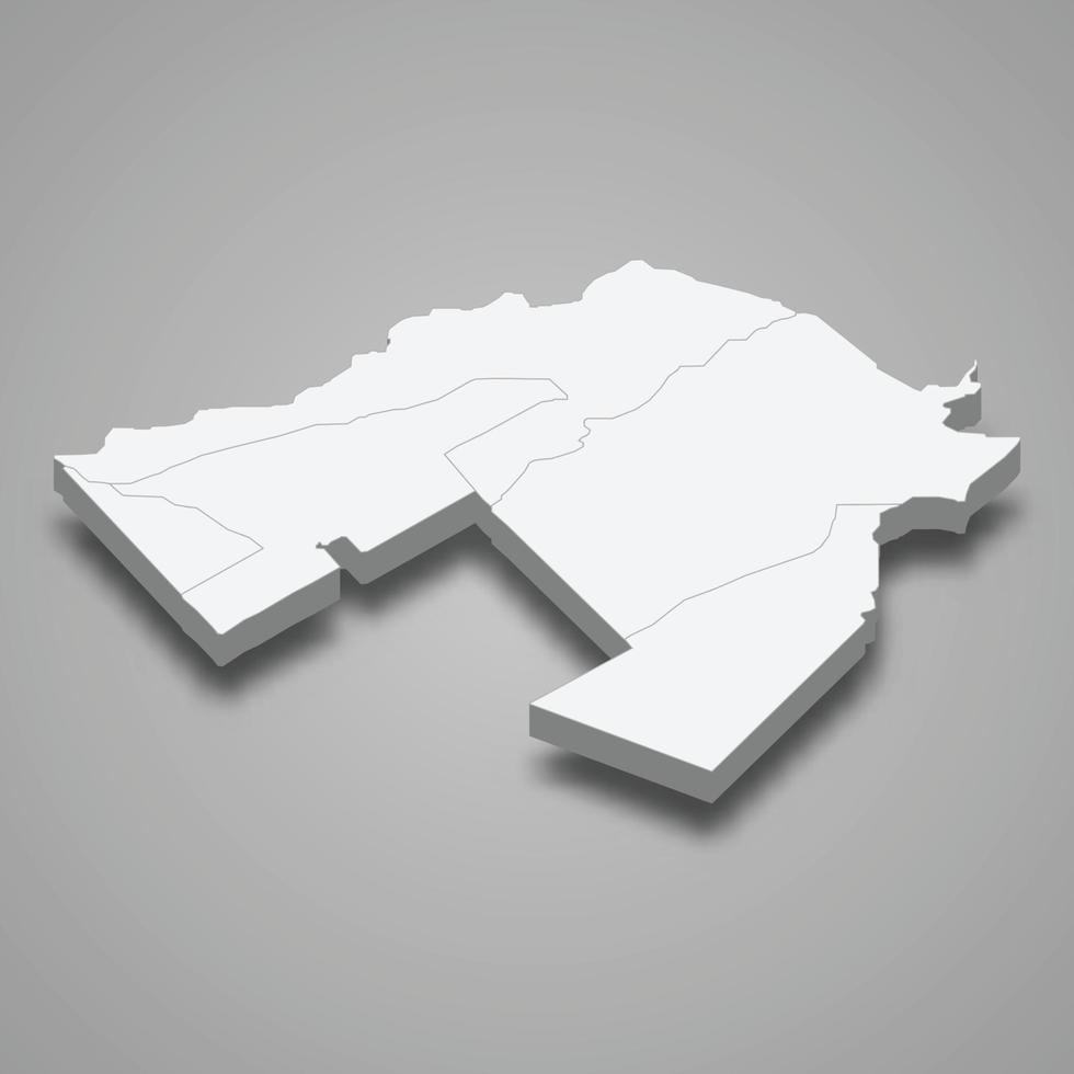 isometrische 3d-karte von islamabad ist eine provinz von pakistan vektor