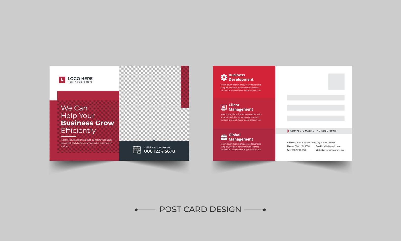 Corporate Professional Business Postkartendesign, Corporate Postkartenvorlagendesign. Veranstaltungskartendesign, EDM-Vorlage für Direktmailings, Einladungsdesign, druckfertiges professionelles Unternehmen vektor