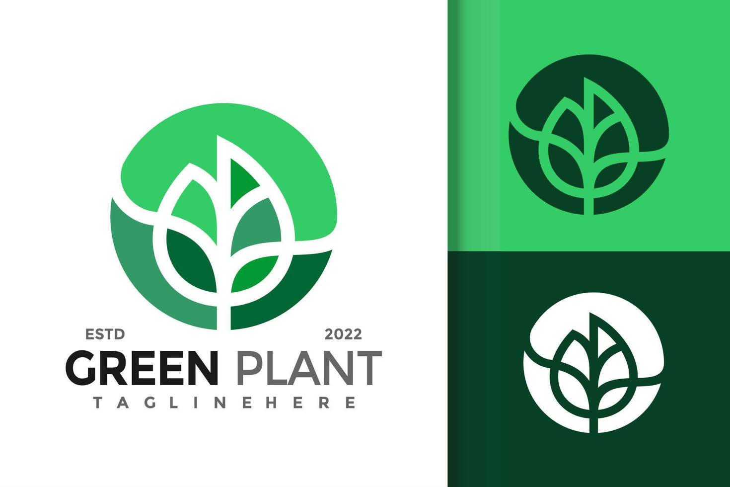 grön växt blad logotyp design vektor mall