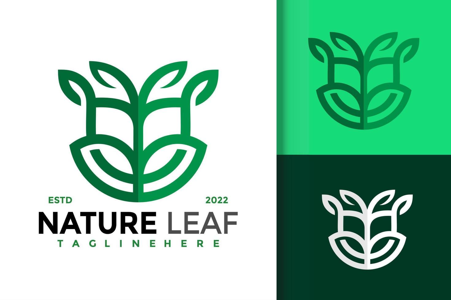 Vektor-Vorlage für das Design des Naturblatt-Pflanzenlogos vektor