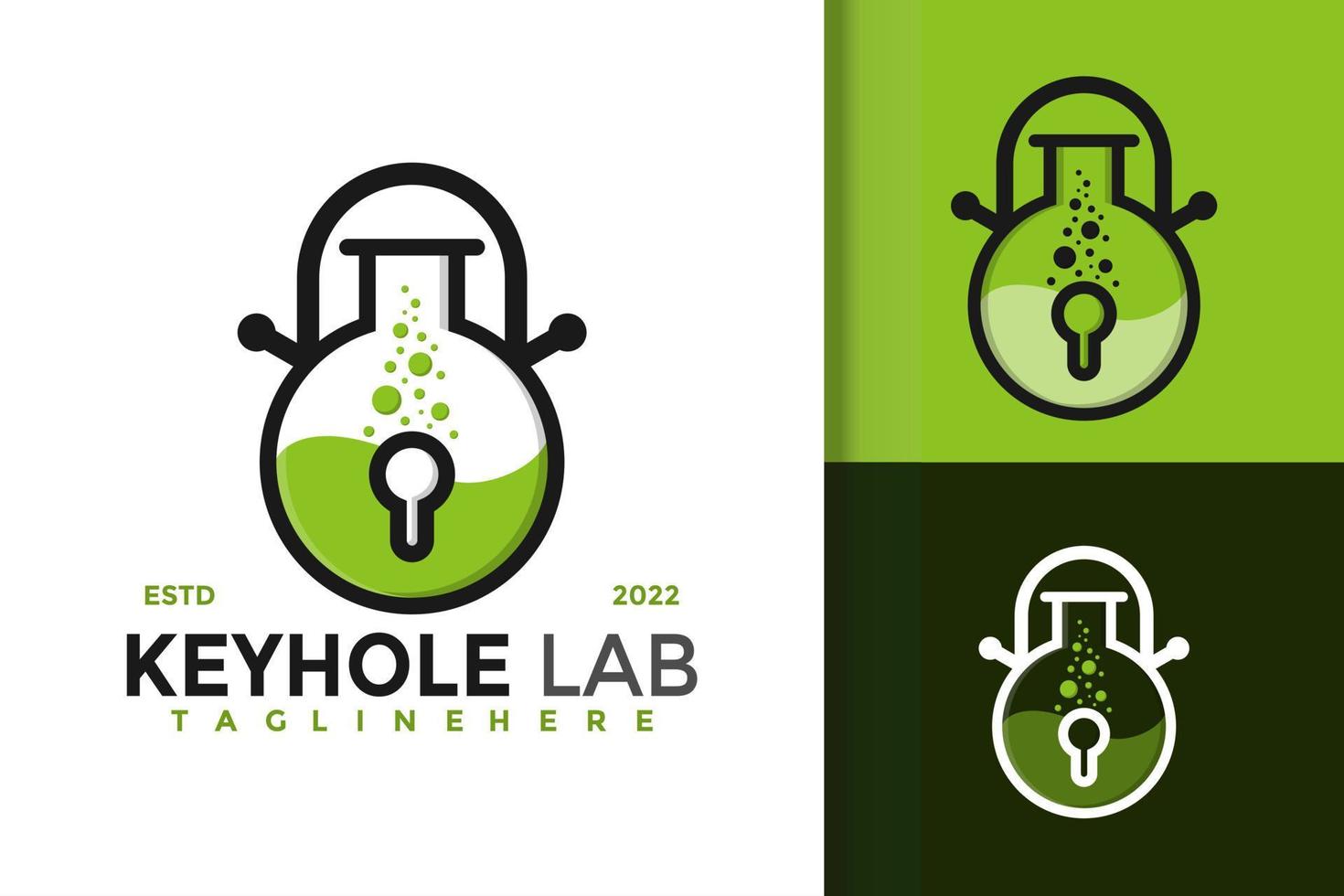 Keyhole Lab kreative Logo-Design-Vektorvorlage vektor