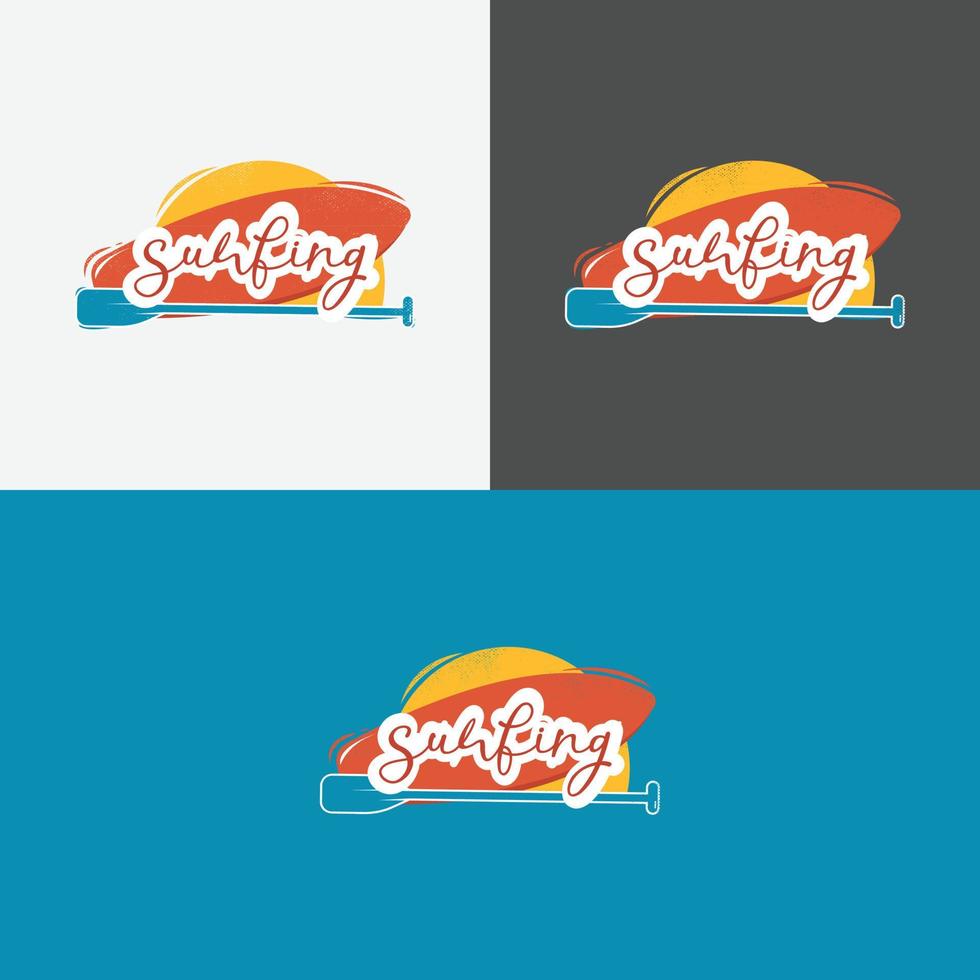 logotyp mall för saps och surfing temaklubb. vektor sport klistermärken, klistermärken och märken. platt vektor ikon illustration i designstil.