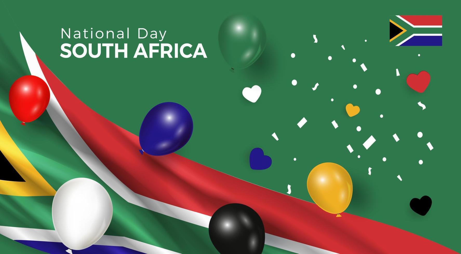 glad nationaldag sydafrika. banner, gratulationskort, flygblad design. affisch mall design vektor