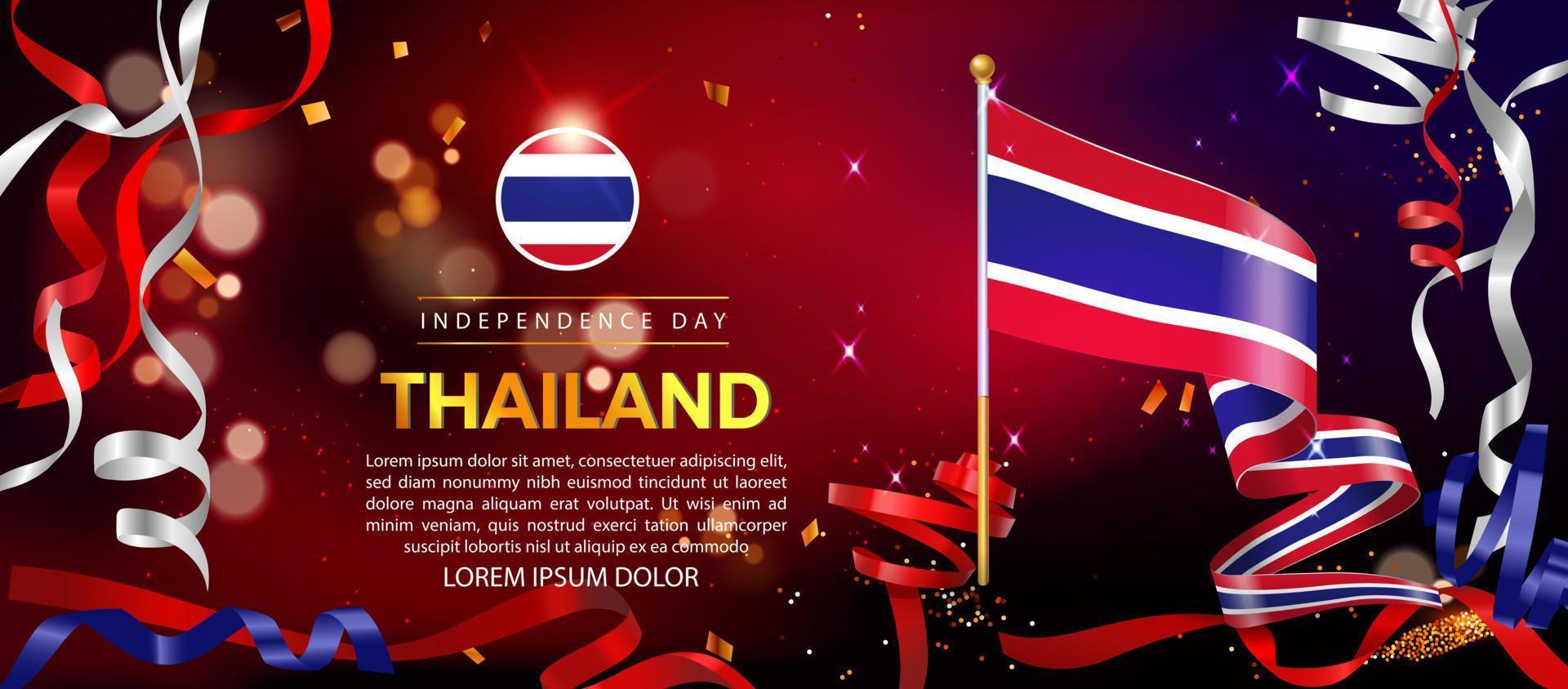 Thailands självständighetsdag. banner illustration, affisch mall design vektor