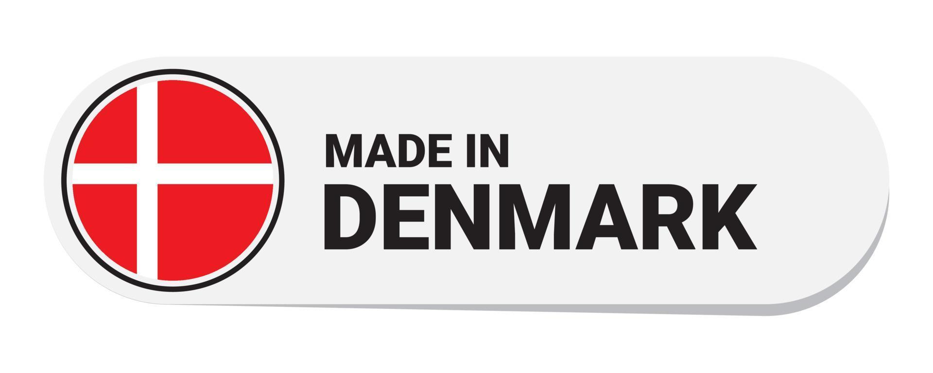 Symbol in Dänemark hergestellt, isoliert auf weißem Hintergrund vektor