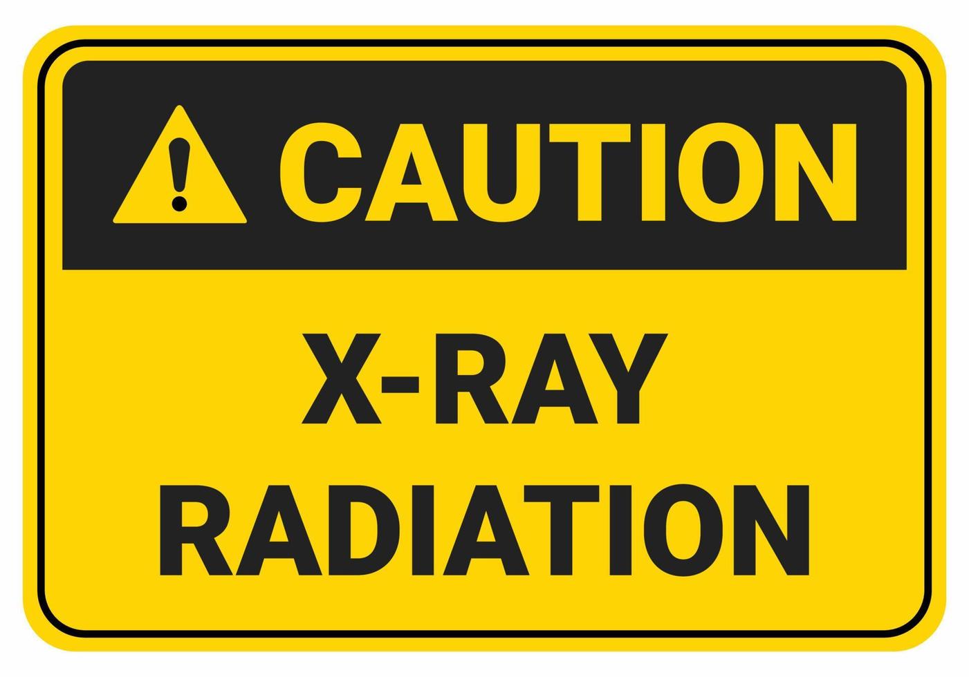 säkerhetsskylt försiktighet x-ray radiation.symbol illustration. osha och ansi standard. röntgen vektor