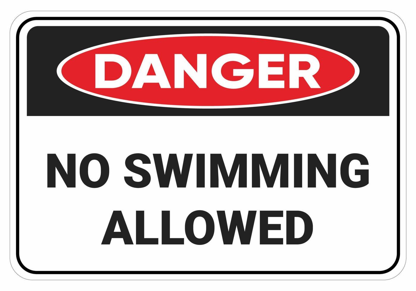 gefahr kein schwimmverbotszeichen illustrationsvektor, kein schwimmen erlaubtes symbol vektor