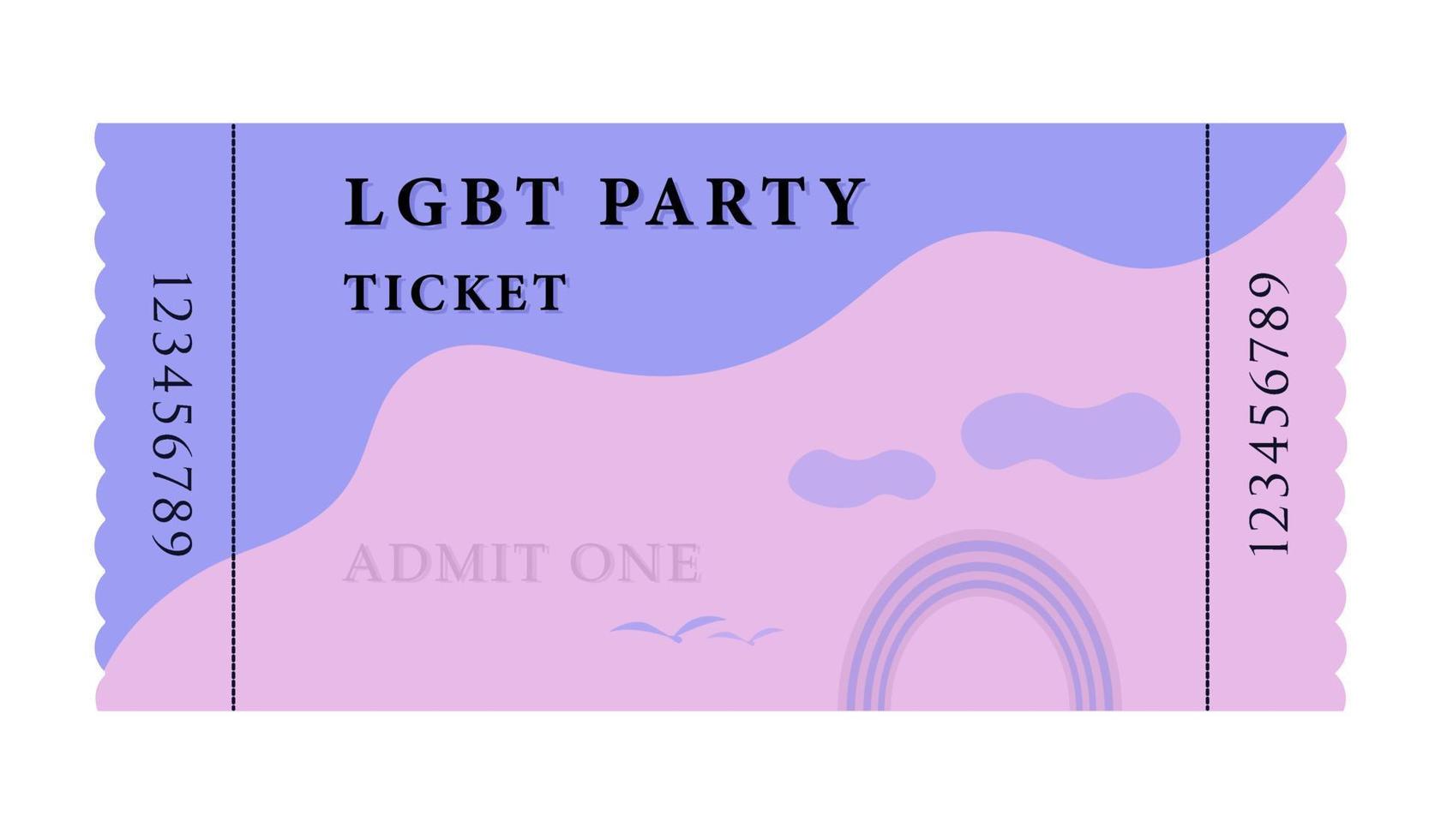 lgbt-partyticket, vorlage vektor