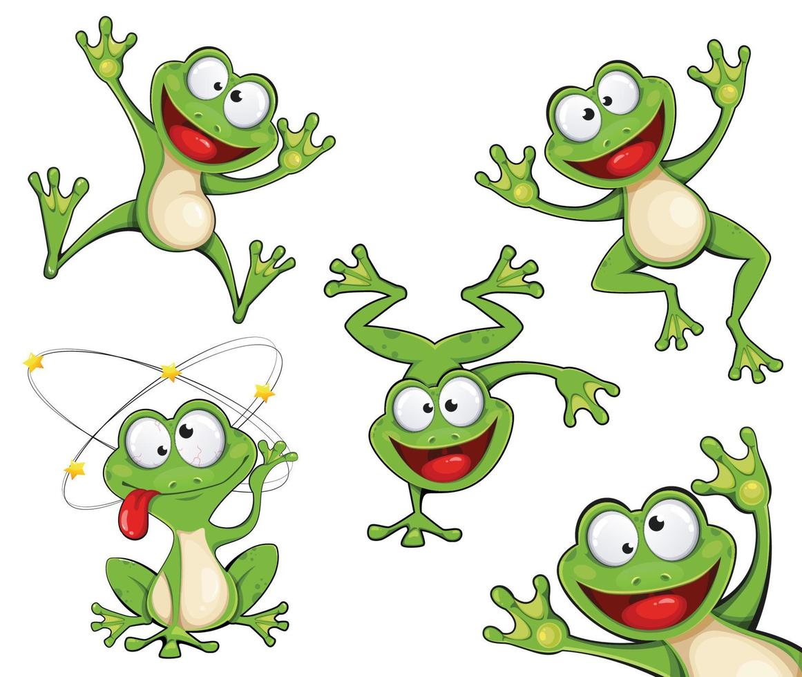 Frosch-Zeichentrickfigur. lustiger Frosch vektor