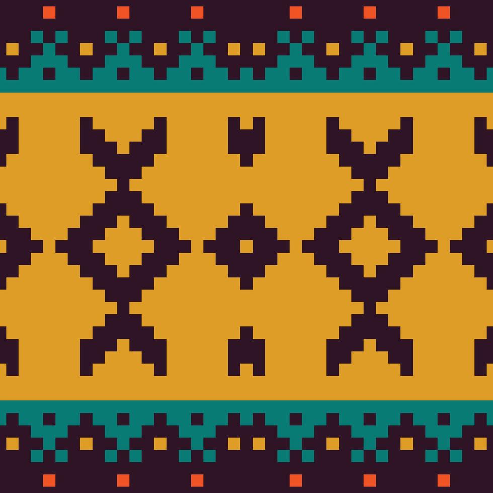 Stammes-Muster-Vektor nahtlos. ethnische grenze afrikanische stoffstruktur. traditionelle Strickstickerei. Design für Drucktextur. Grenzhintergrund für Tapeten, Geschenkpapier vektor