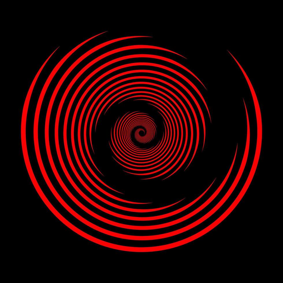 designelement för ram, logotyp, tatuering, webbsidor, utskrifter, affischer, mall, abstrakt vektorbakgrunder. cirkel röda linjer isolerad på svart bakgrund. op art. optisk illusion. vektor