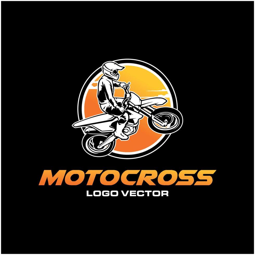 satz des motocross-fahrradillustrationslogovektors vektor