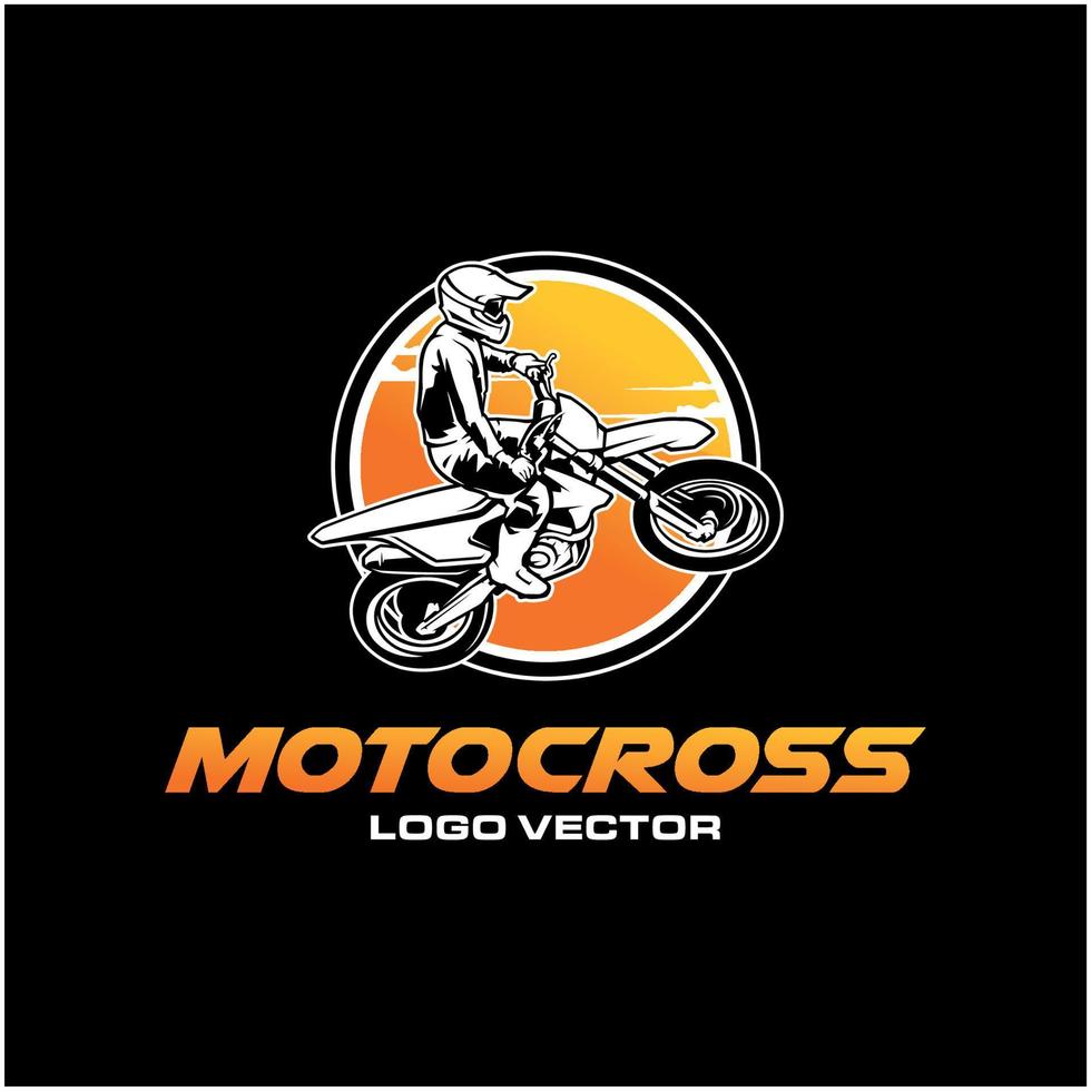 uppsättning motocross cykel illustration logotyp vektor