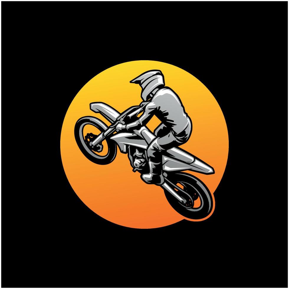 Springender Motocross-Action-Illustrationsvektor vektor