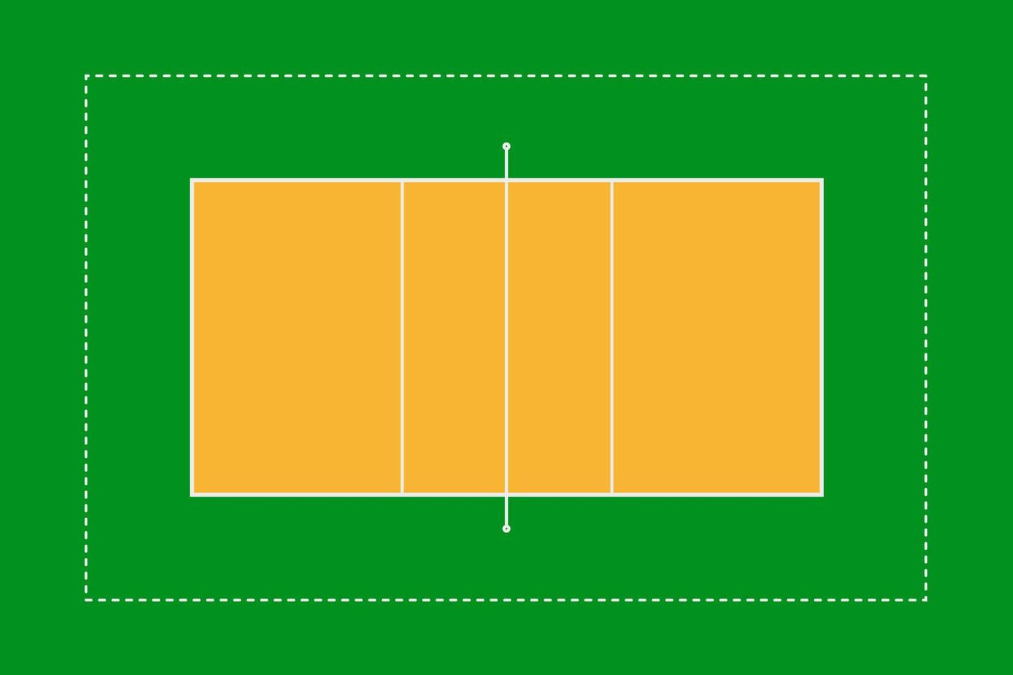 volleybollplan med färgglad mark vektor