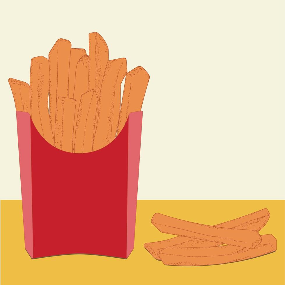 Pommes-Frites-Illustrationscliparts vektor