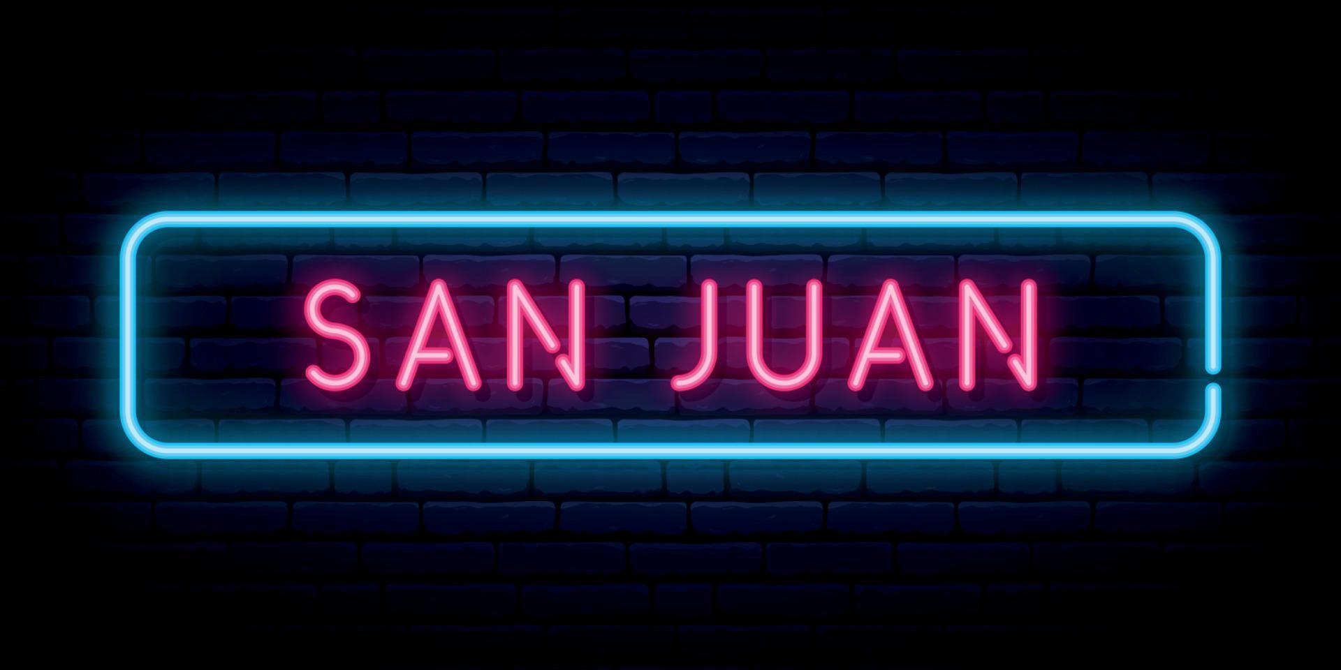 san juan neonskylt. vektor